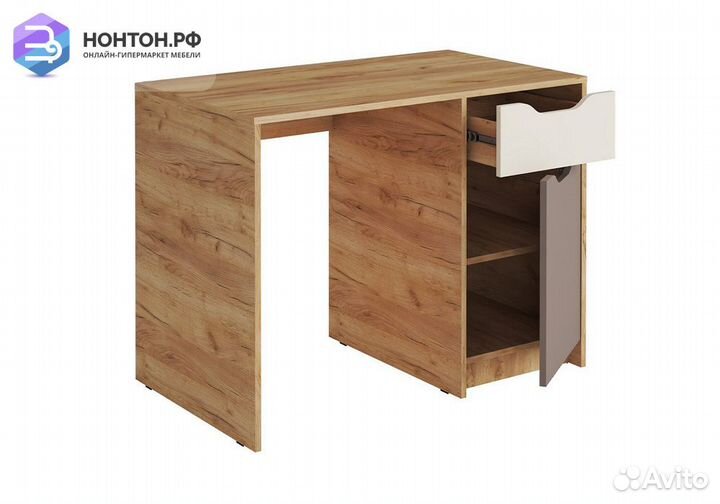 Стол письменный Rich дуб крафт золотой / миндаль