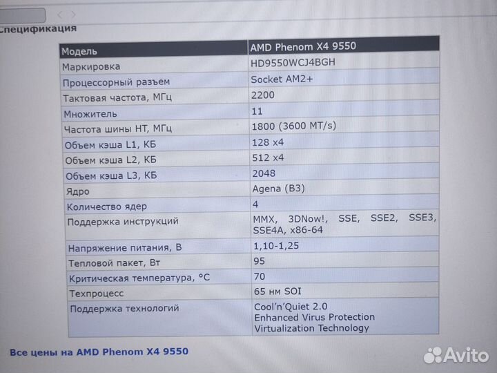 Процессор amd phenom x4 9550
