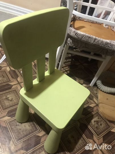 Детский стол IKEA маммут+ стул