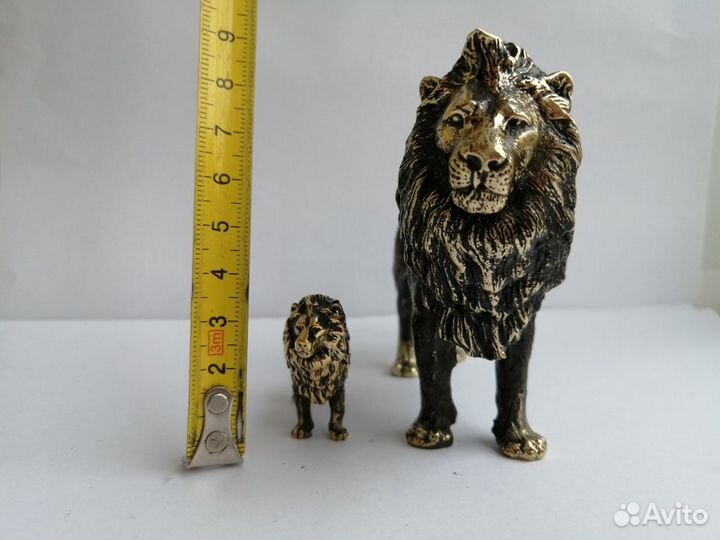 Фигурка Лев латунь