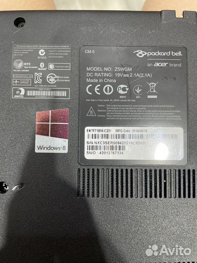 Ноутбук packard bell easynote