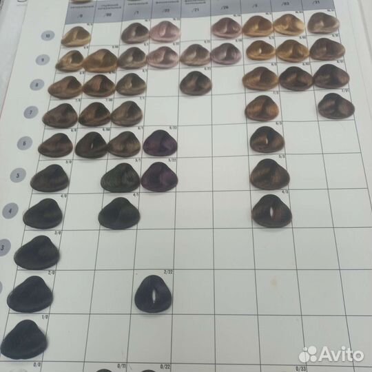 Палитра красок для волос