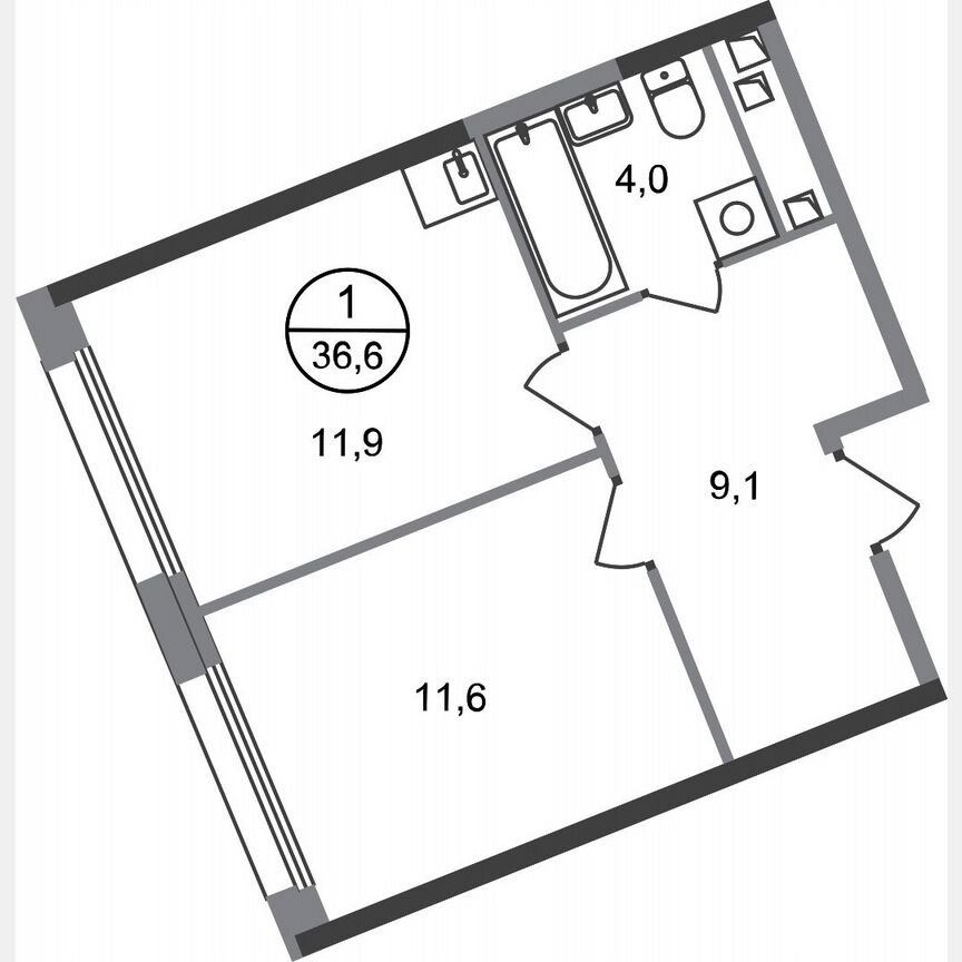 1-к. квартира, 36,6 м², 5/17 эт.