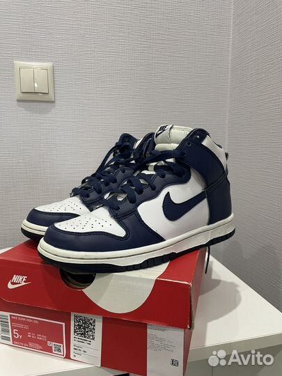 Кеды nike Dunk hight midnight navy оригинал