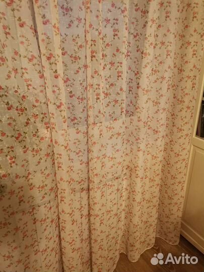 Тюль в цветочек