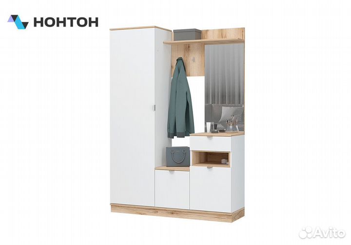 Прихожая Юкки белая / дуб делано