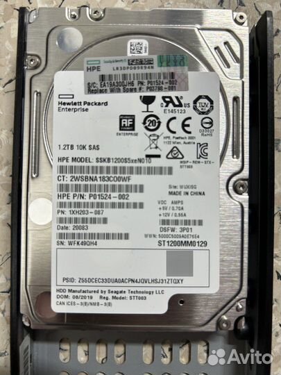 HPE SAS 4Tb/2Tb/ SSD1.92Tb