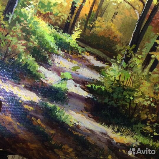 Картина пейзаж «Золотая осень», Рыбакова Е., масло
