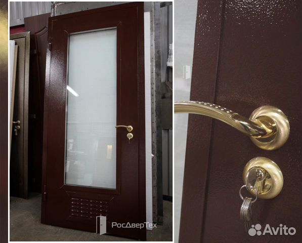 Дверь в котельную стекло и вентиляционная решетка