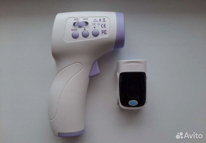 Бесконтактный термометр + пульсоксиметр