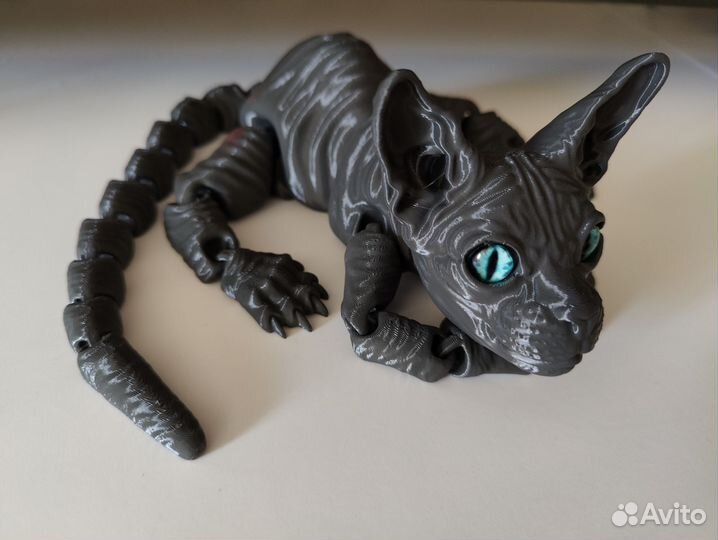 Кот Сфинкс игрушка подвижная,3D печать,40 см