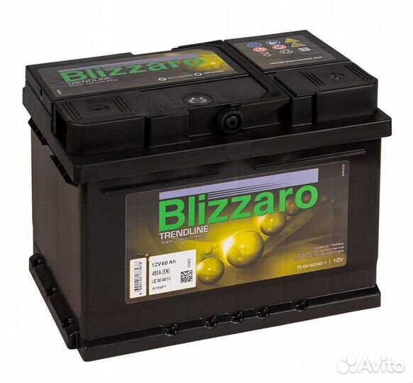 Аккумулятор Blizzaro trendline 60RS обр. пол. 60 А