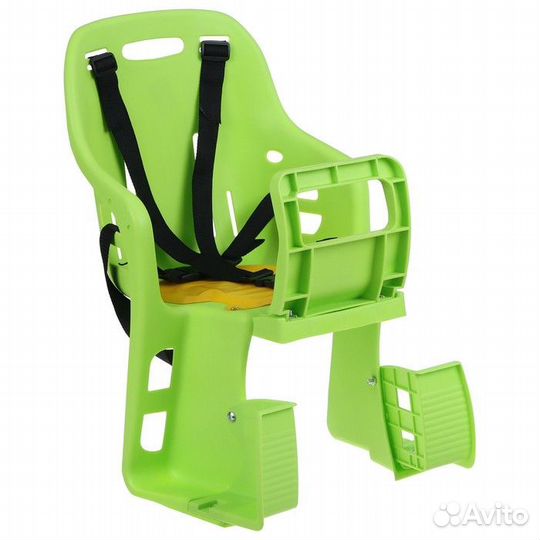 Велокресло заднее, крепление на багажник, цвет зел