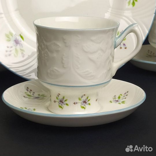 Кофейное трио. Костяной фарфор Crown.Англия.1970