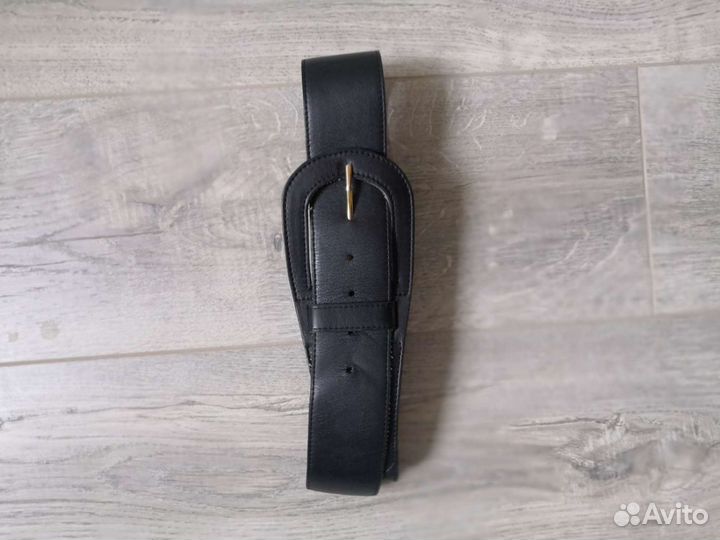 Кожаный широкий пояс, 78 см