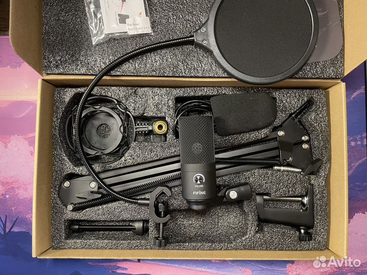 Конденсаторный USB микрофон Fifine (комплект)