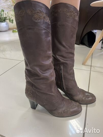 Сапоги женские натуральная кожа 38 39 размер