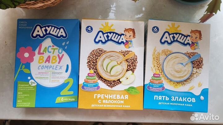 Детское питание каши, смеси