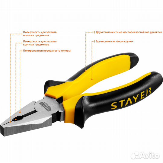 Комбинированные плоскогубцы (2205-1-16), stayer T