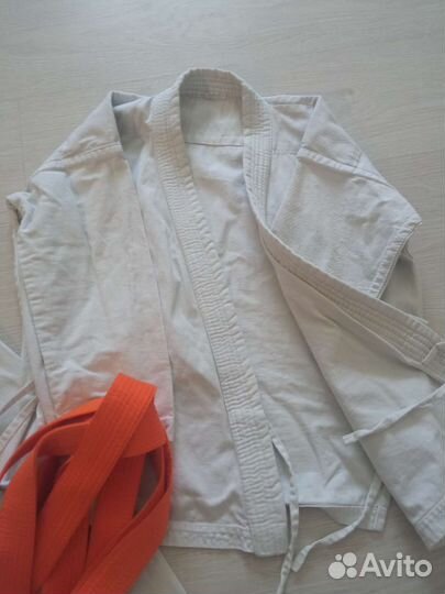 Кимоно для дзюдо пояс оранжевый р. 140