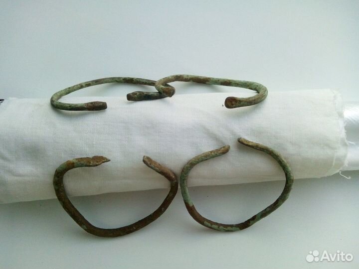 4 шт браслет бронза, сарматы, 5-6 в. голова змеи