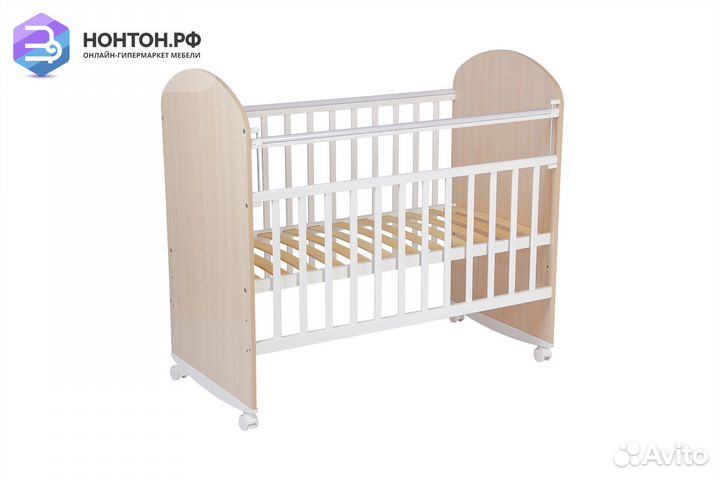 Кроватка детская Фея 701 дуб пастельный-белый