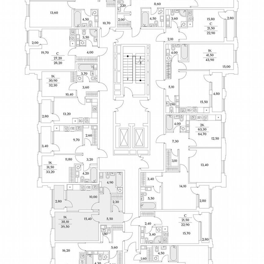 1-к. квартира, 39,5 м², 4/13 эт.