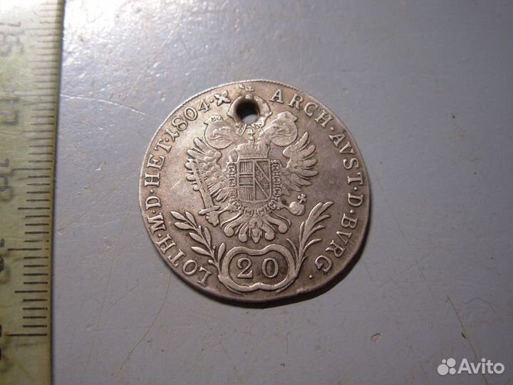 Австрия 20 крейцеров 1804 год G Серебро Франц II