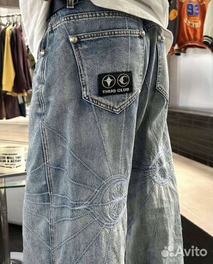 Джинсы Thug Club Y2K rick owens type новые