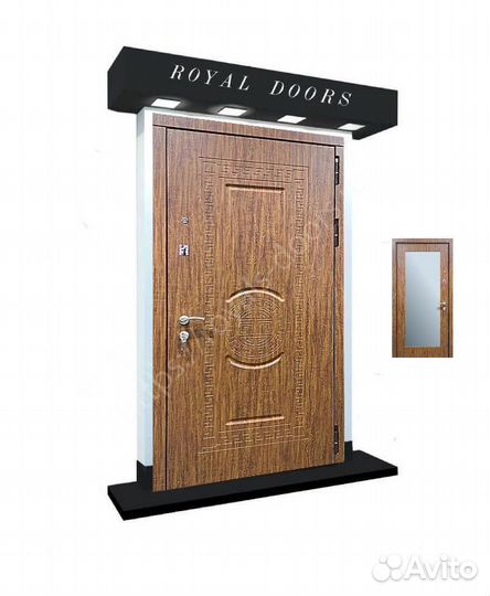 Входная металлическая дверь с зеркалом термо