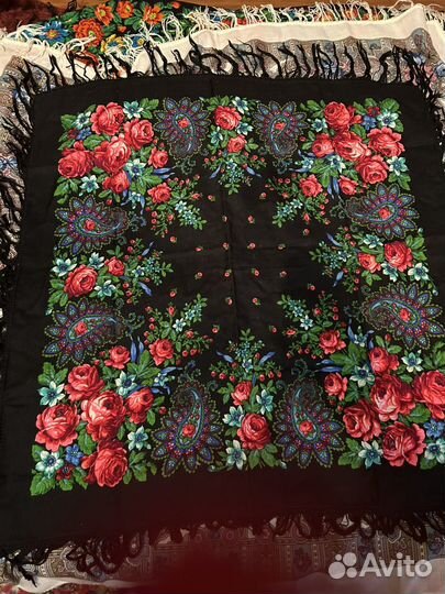 Павлопосадский платок шерсть