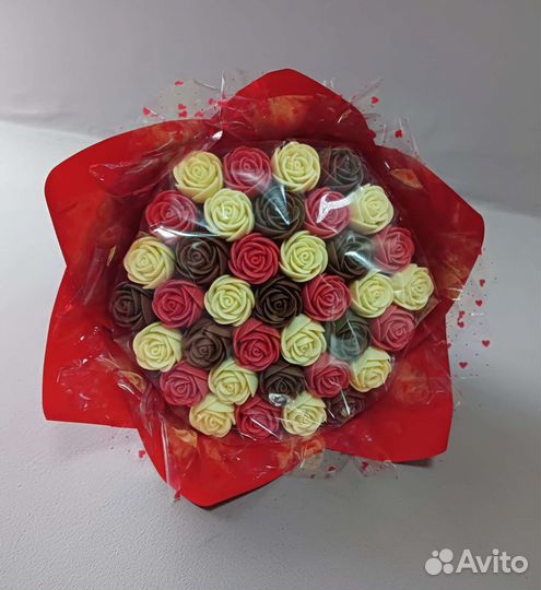 Съедобные букеты с шоколадными розами