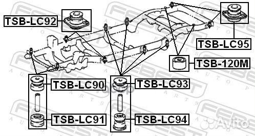 Подушка подрамника tsblc94 Febest