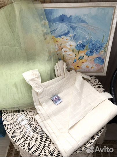 Шторка х/б Индия/ тюль каскадный