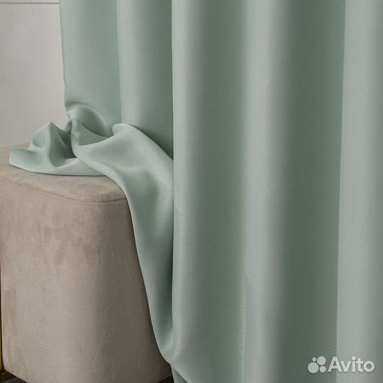 Шторы блэкаут Амадео пастельный-зеленый