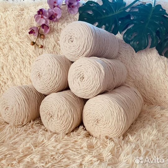 Шпагат хлопчатобумажный 4,5-5 мм для макраме