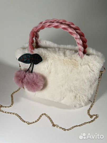 Сумка кросс-боди для девочек, меховая