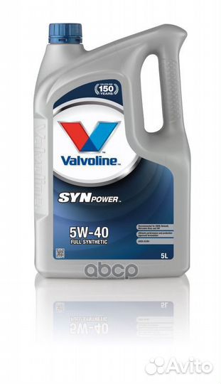 Масло моторное valvoline Synpower 5W-40 5л. Val