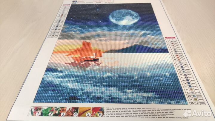 Картина Яхта под луной Алмазная мозаика