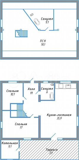Дом 145 м² на участке 8 сот.