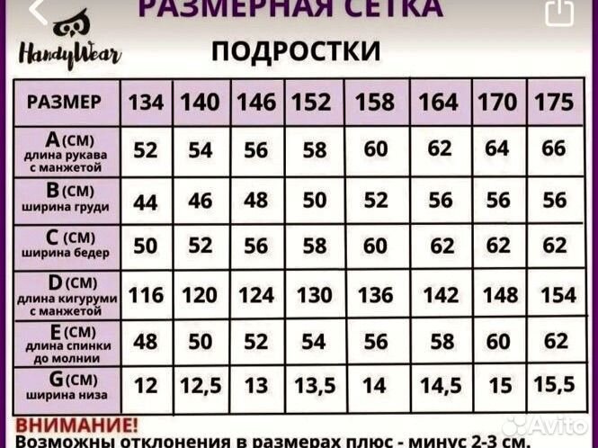 Кигуруми 134 140