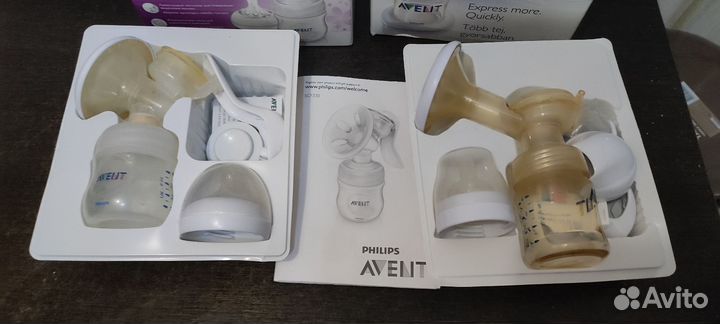 Молокоотсос и бутылочки avent