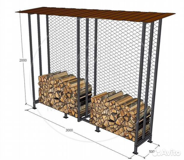 Дровница дровник уличный из металла