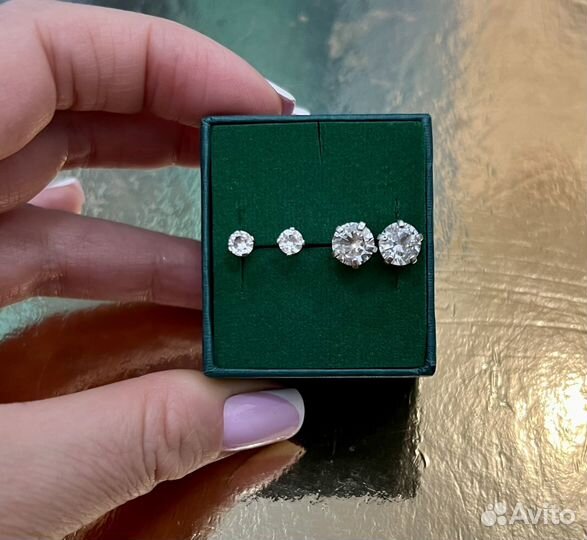 Серьги серебро 925 трансформеры гвоздики