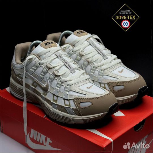 Кроссовки зимние Nike P-6000 white and brown