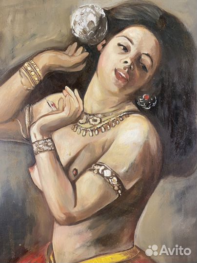 Винтажная картина восточная танцовщица
