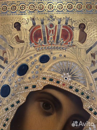 Старинная икона Богородица 53*44 см. в киоте