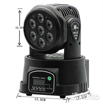 Вращающаяся голова LED wash, 7 LED x 12W