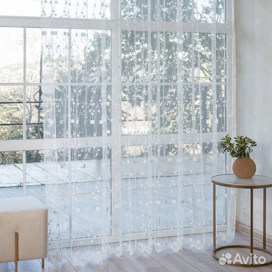 Тюль Мона золото