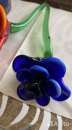 Ваза с цветами.Муранское стекло.Италия